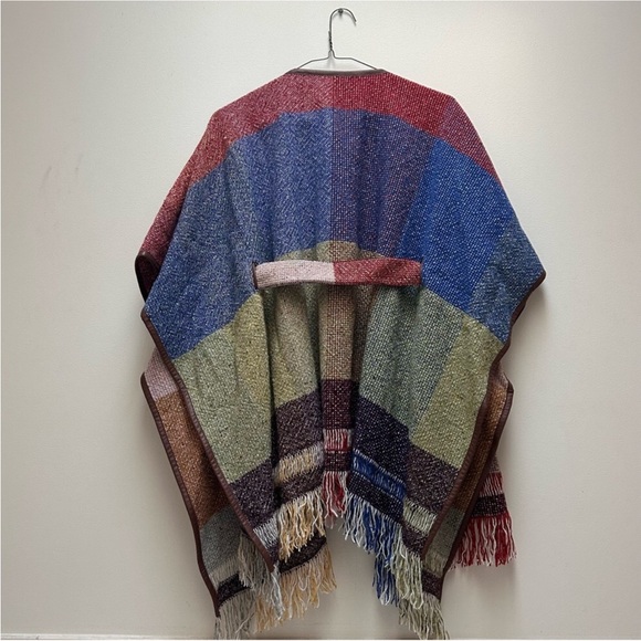 Anthropologie Nomad by Morgan Carper Belted Fringe Shawl Wrap Cape - Picture 15 of 16